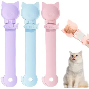 Cat Treat Squeeze Spoons Set - Multi-functional Feeding Tool for Squeeze Tubes & Strips Anti-Bite Prevents Waste Food-