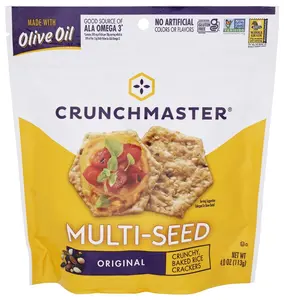 Crunchmaster Multi-Seed Crackers Original 4oz - Oven-Baked Sesame Quinoa Flax Amaranth Seeds Snack Gluten-Free Non-GMO - Perfume