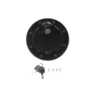 For 2007-2018 Jeep Wrangler JK JKU Gas Cap Cover Locking Fuel Filler Door Cover Black
