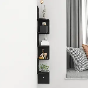 Simple multi-tier wall-mounted bookshelf for creative wall storage, decoration for bedroom and living room, space divider.