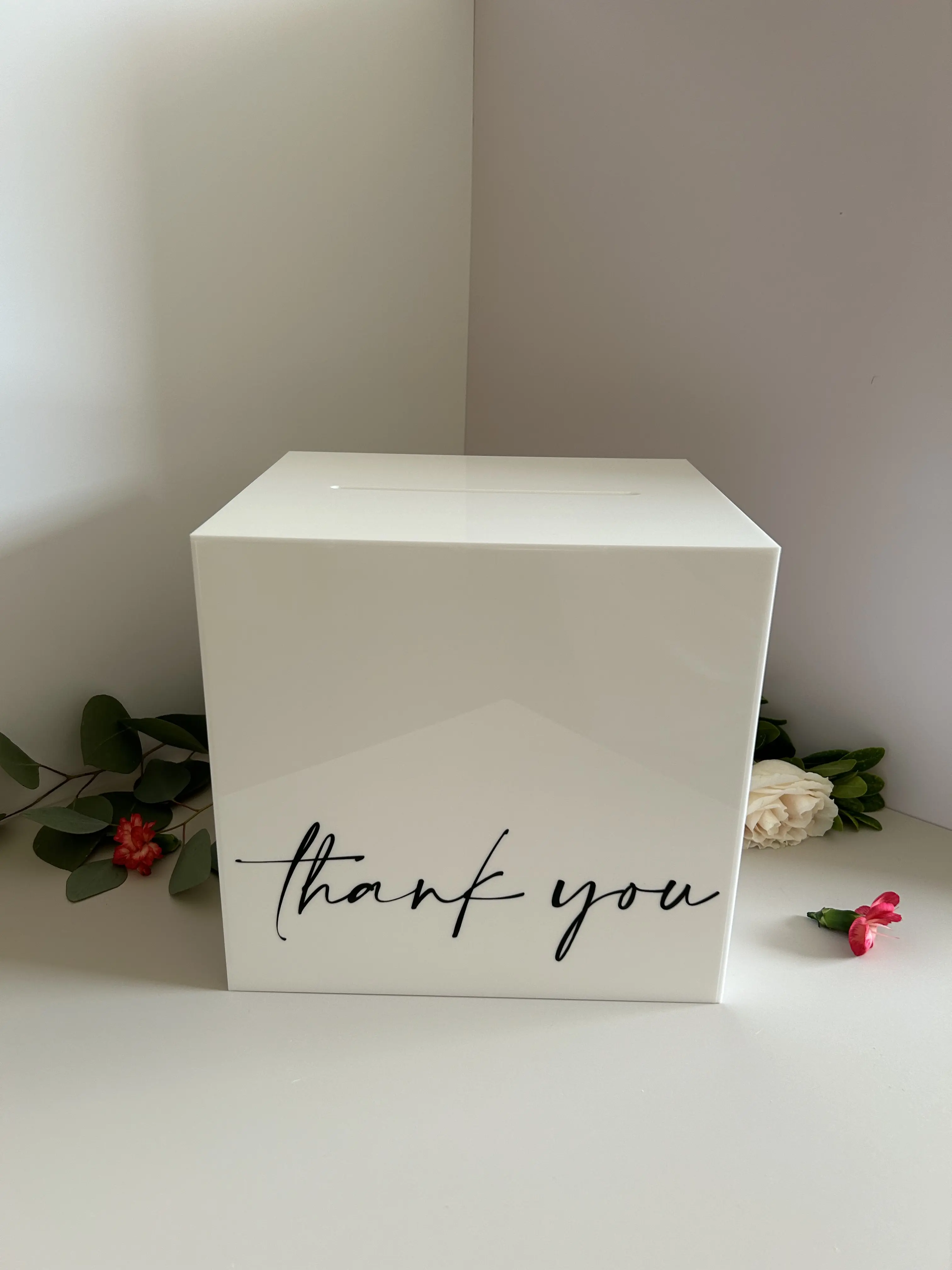 Large Wedding Card Box With Lock White Acrylic Card Box For Wedding Gift Table Decor Wedding Memory Box For Wedding Keepsake Bridal Shower Card Box