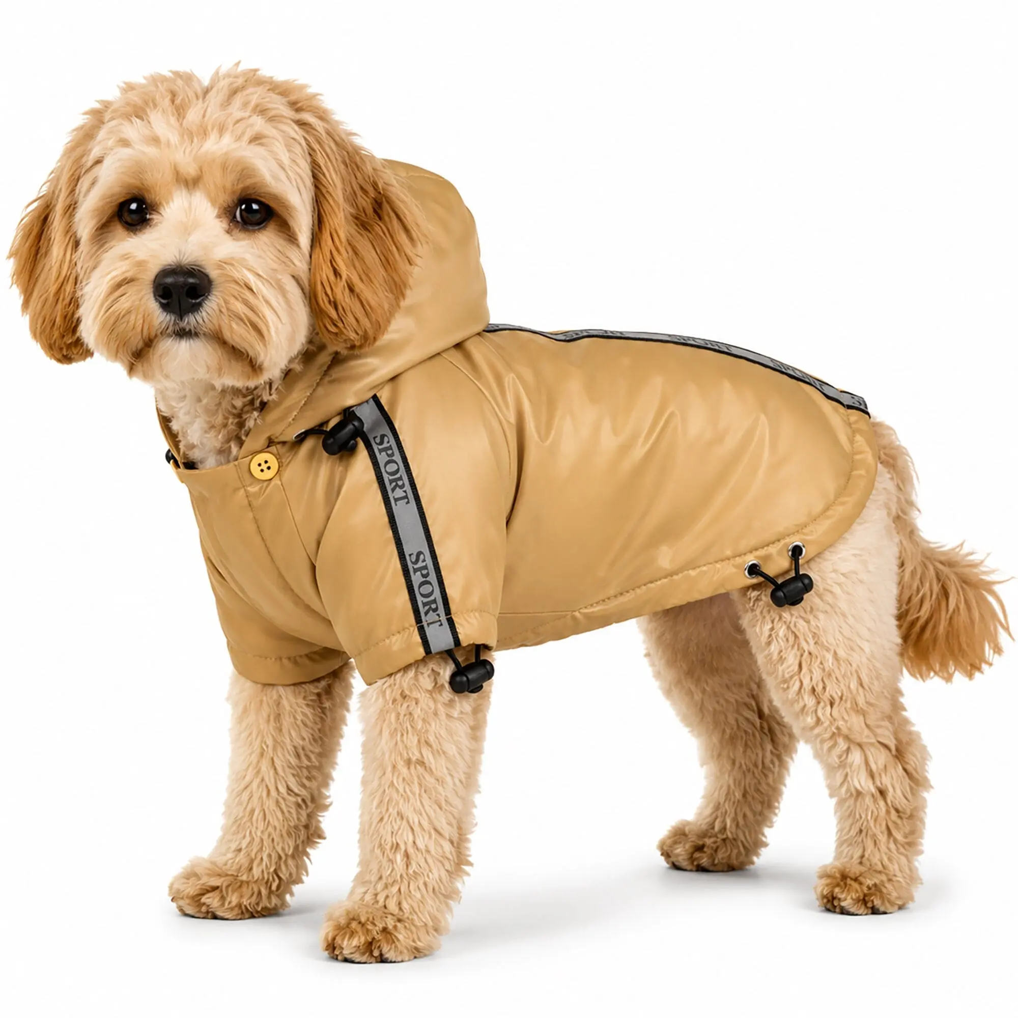 Pet Life ® 'Reflecta-Sport' Multi-Adjustable Reflective Weather-Proof Dog Raincoat w/ Removable Hood