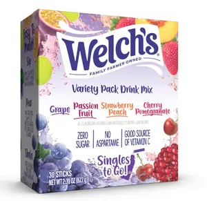 Welch's Singles To Go Variety Pack, 4 Flavors Powdered Drink Mix, 40 Servings - Mixed, Beverage