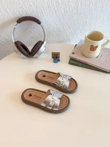 Kids H-Band Open Toe Slides, Non-Slip Soft Sole Summer Sandals, Waterproof Indoor Outdoor Casual Slippers for Boys Girls