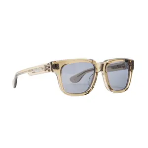 Chrome Hearts Box Officer Sunglasses - Silver Frame, Transparent Grey Lens