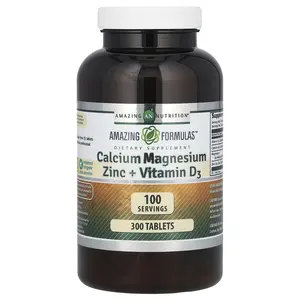Amazing Nutrition Amazing Formulas, Calcium Magnesium Zinc + Vitamin D3, 300 Tablets