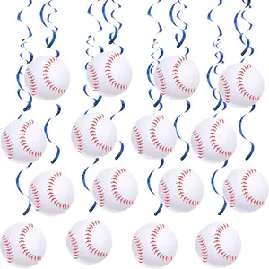 24 count 7.9 Inch Baseball Party Decorations Baseball  Swirls Baseball Party Supplies  Whirls for Baseball Bowl  Day Baseball Fans Club Birthday Themed  Decorations