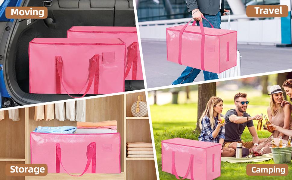6 Pack Heavy Duty Moving Bags Extra Large Storage Totes with Strong Zippers and Wrap Around Handles, Reusable Moving Box Alternative for Clothes, Comforters, Pillows, Books and Toys, Foldable Packing Supplies for College Dorm,Travel and Home Storage 6 Pack Heavy Duty Moving Bags Extra Large Storage Totes with Strong Zippers and Wrap Around Handles, Reusable Moving Box Alternative for Clothes, Comforters, Pillows, Books and Toys, Foldable Packing Supplies for College Dorm,Travel and Home Storage
