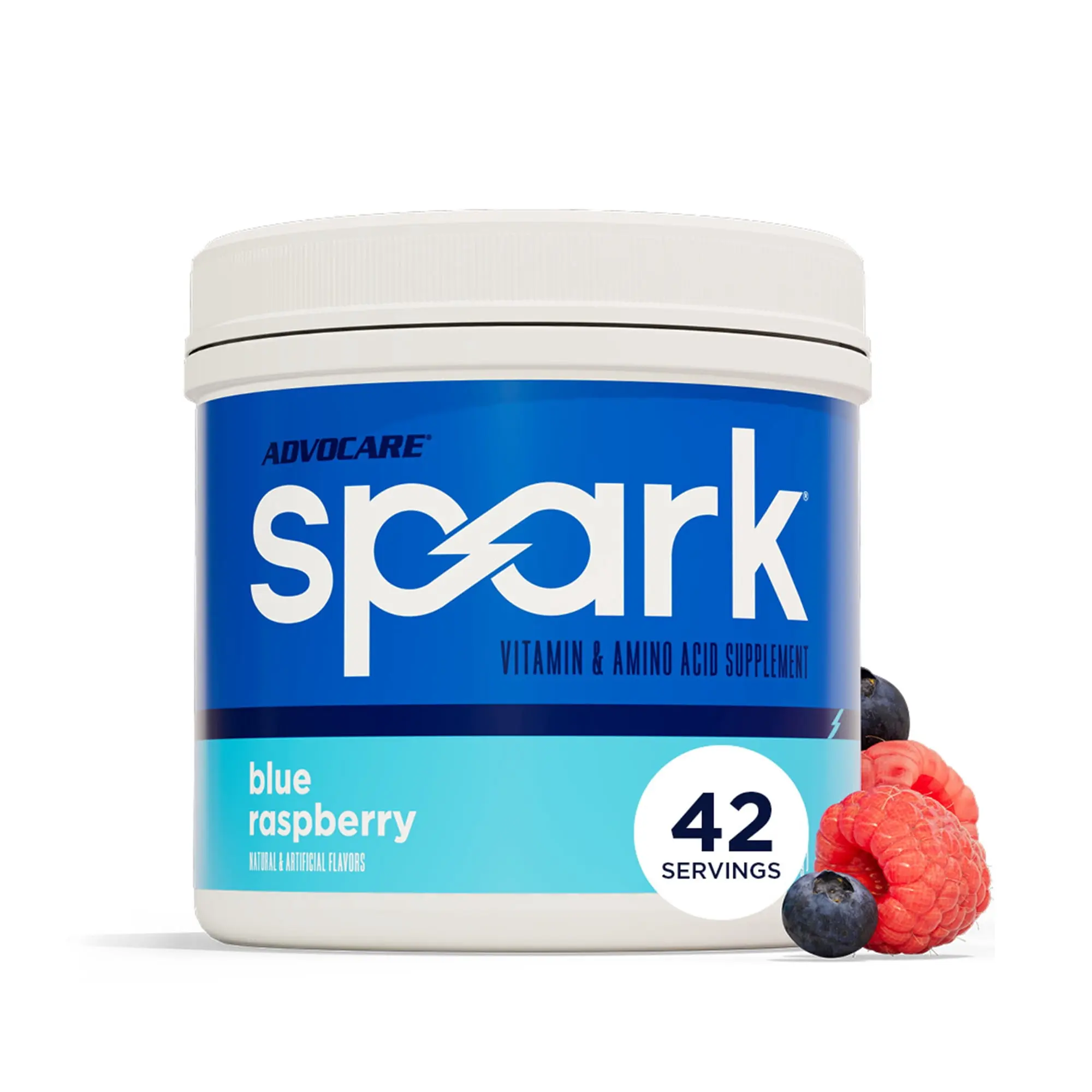 AdvoCare Spark Energy Drink Mix – Vitamin & Amino Acid Powder Supplement, Blue Raspberry Flavor, 10.5 oz