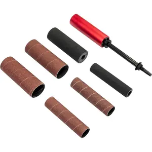 Portable Spindle Sander Hand-Held Rubber Sanding Drum for Drill 4-1/2" x 1-1/2" and 4-1/2" x 1" Hand Drum Sander Red