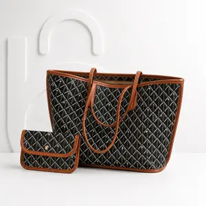 Quilted Tote Bag for Women Large Shoulder Handbag Travel Tote Bag Work Tote Bag School Tote Bag Commuter Shopper Bag Makeup Pouch Set Zipper Pocket Carryall for Ladies Teens College Students Office Travel Shopping Daily Use Chic Casual Bag Everyday Purse