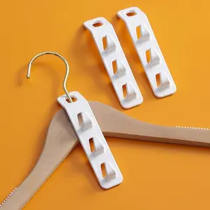 4pcs Space Saving Hanger Pack: Heavy Duty Plastic Hanger Organizer With 3 Hooks - Essential Closet Storage Accessories For Clothes, Jeans, Pants, Shirts, Scarves, Sweaters & Coats!