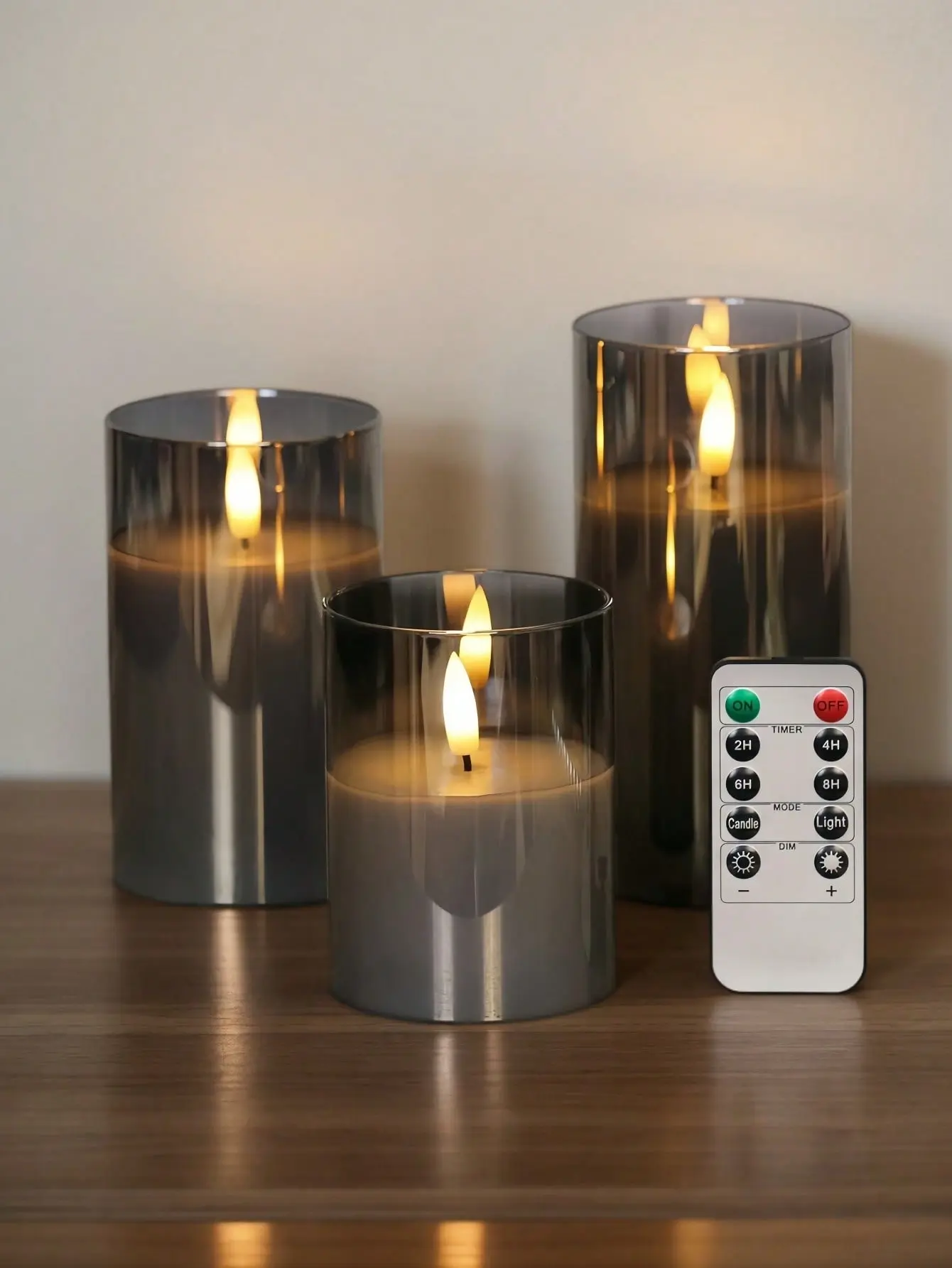 3-Pack Flameless Candles, Battery Operated with Timer and Remote Control, LED Pillar Candles for Weddings, Home Decor & Festive Ambient Lighting