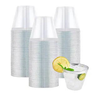 9 oz/12 oz Bulk Case Plastic Cups | Clear Tumblers for Milkshake, Iced Tea | Restaurant Supply
