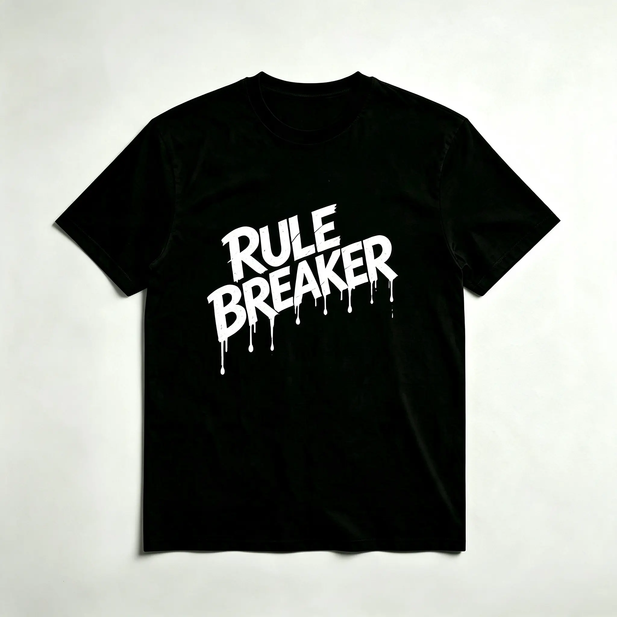Men's Rule Breaker Graphic T-Shirt, Short Sleeve Crew Neck Casual Tee