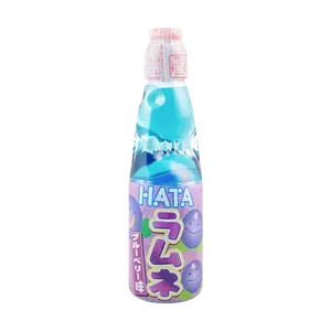 HATAKOSEN Japanese Ramune Soda - Blueberry Flavor, 200ml Bottle - Unique Marble Drink for Refreshment