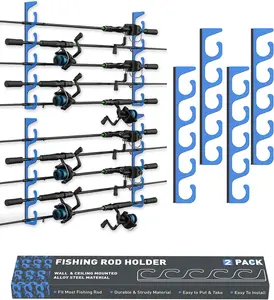Fishing Pole Holders - 10 Rod Holder Storage for Wall & Garage, Fits  Rods