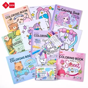 iiGEN Coloring Book Bundle：Choose 2 or 3 Coloring Books + 12-colour Marker Pen Set,Premium Thick Paper,Cozy Anxiety Relief Art Kit,Relaxing Gift for Adults & Teens,Great gifts for goodie bags