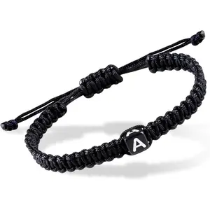 Initial Bracelet for Women Men A J S K Charm Handmade Bracelets Rope Braided Letter Bracelet for Couples Best Friend,Adjustable Father's Day Gifts for Dad