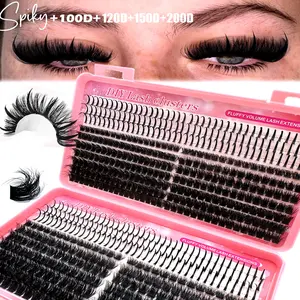 5-In-1 Russian Lash Extensions Kit, Spiky, Volume &, D-Curl, Sizes 8-16mm, DIY Eyelash Extensions, 5 Styles Available, Individual Eyelash Kit, Eyelash Extensions Set