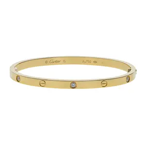 Pre-owned Cartier Love Small Model Bangle Bracelet Size 15
