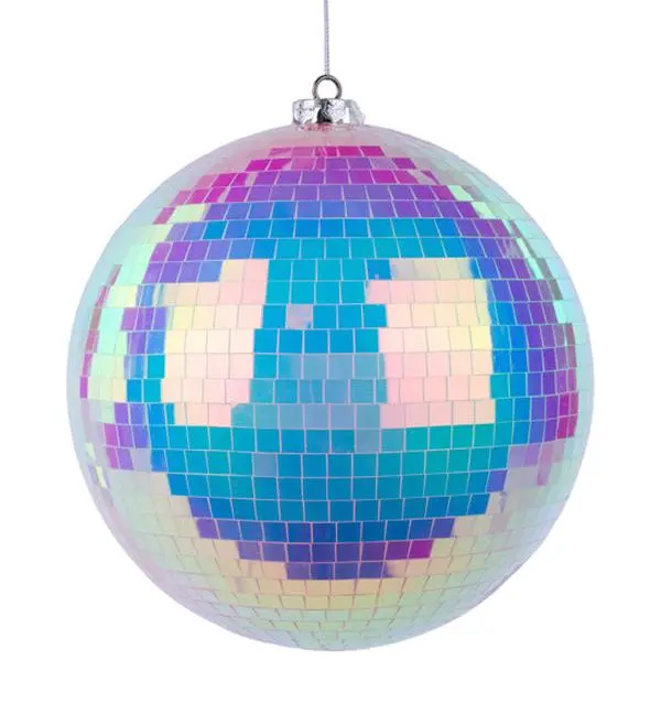 200MM WHITE MIRROR BALL ORNAMENT