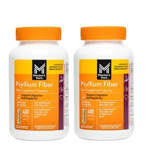 Member's Mark Psyllium Husk Fiber Capsules 800 ct Natural Support for Digestion & Regularity Dietary Fitness Supplements Healthcare Edible