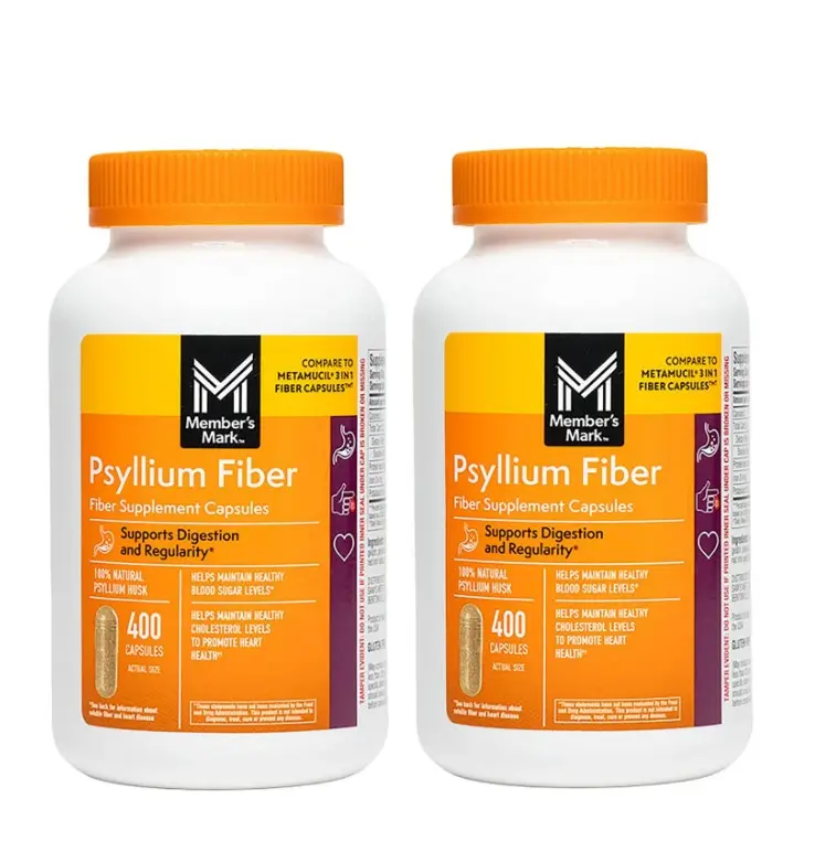 Member's Mark Psyllium Husk Fiber Capsules 800 ct Natural Support for Digestion & Regularity Dietary Fitness Supplements Healthcare Edible Healthy Ingredients