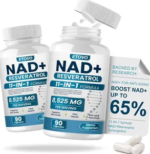 NAD+ Supplement, 8525mg Liposomal NAD Booster with Resveratrol NAD Plus with Coptisine Quercetin Curcumin Supports Cellular Health, Physical Strength and Healthy Aging 90 Capsules 2 Bottle