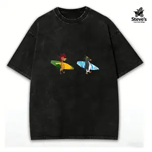 washed cotton, Cody Maverick & Chicken Joe Surfs Up Unisex T-Shirt, Funny Shirt, Graphic T-shirts, Trendy Shirt Crewneck White T-shirt soft cotton Grunge Album Eat Sleep Goon Repeat Say You Swear Tee Retro Washed season Quick-Dry Breathable Men's t-shirt