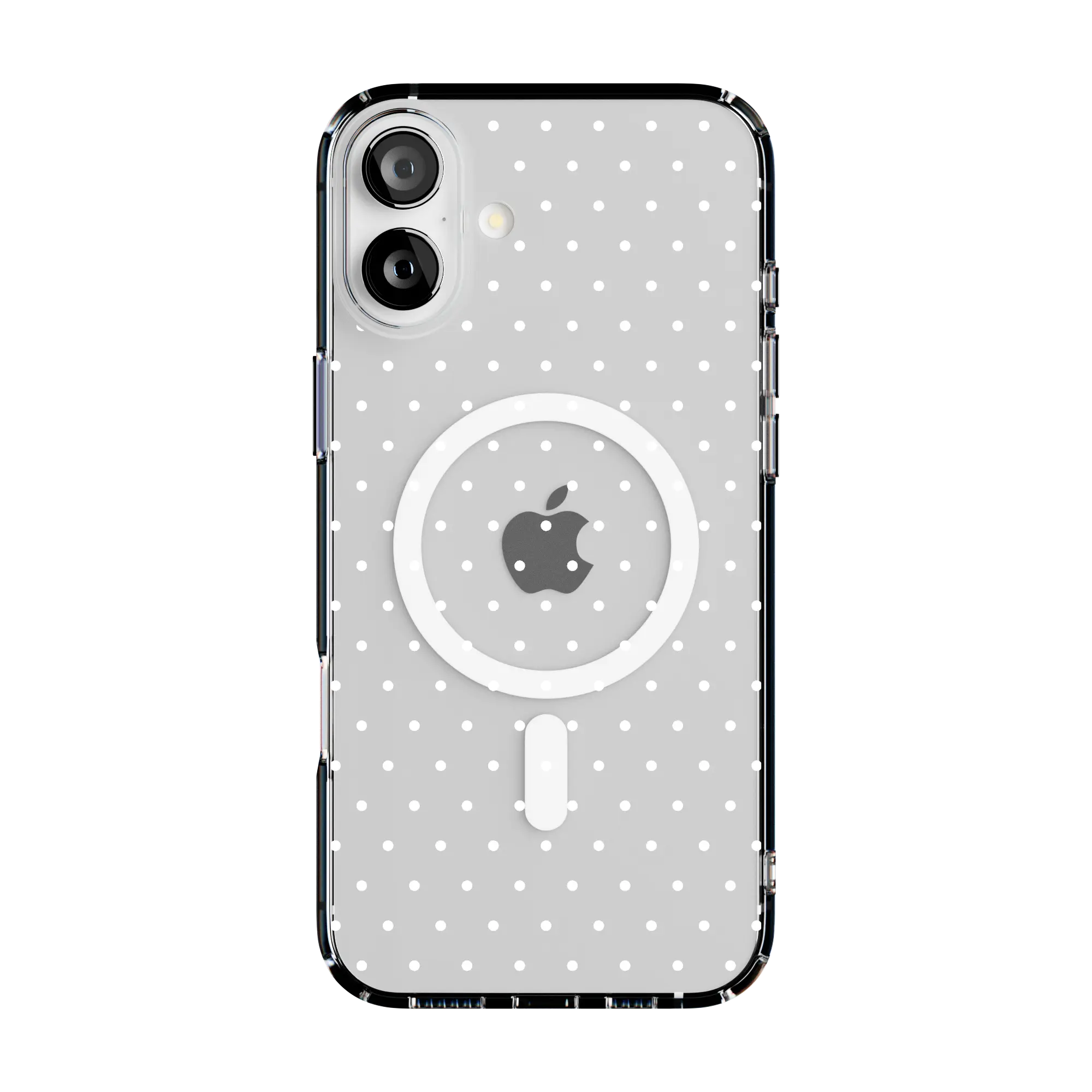 Casely iPhone 16 Plus Case | On the Dot | White Polka Dot | Clear Classic Ultra-Thin Design | Compatible with MagSafe