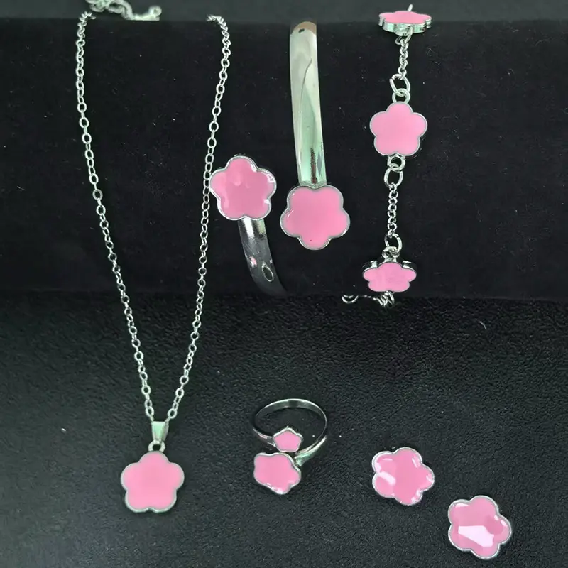 Silver oil five flower set
