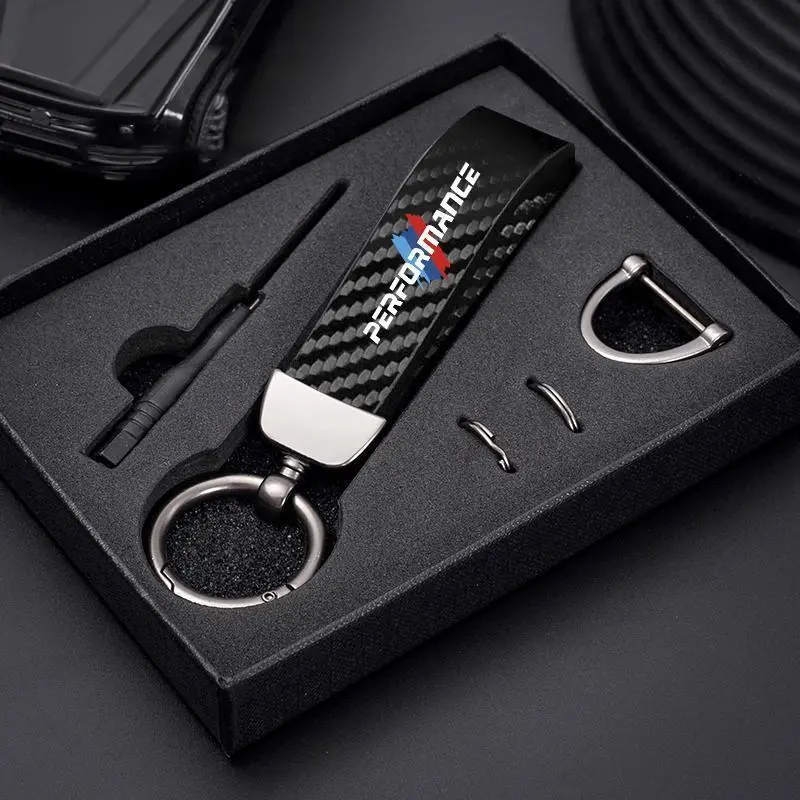 Car Carbon Fiber Style Keychain Microfiber Leather Key Chain For BMW E46 E90 E60 F30 F10 E39 E36 F20 G20 G30 E92 E87 E91 X5 E70