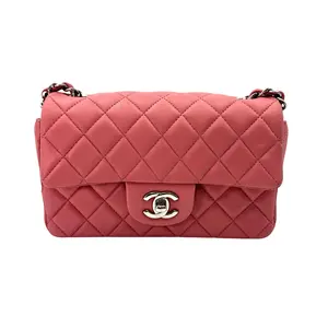 Pre-owned CHANEL Lambskin Shoulder Bags Classic Flap Pink Quilted Mini Rectangular Flap Bag(18***51) CC1850