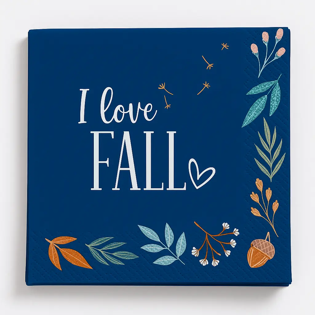 Fall Gather "I Love Fall" Lunch Napkins - 6.5 In. x 6.5 In. - 40 Pack
