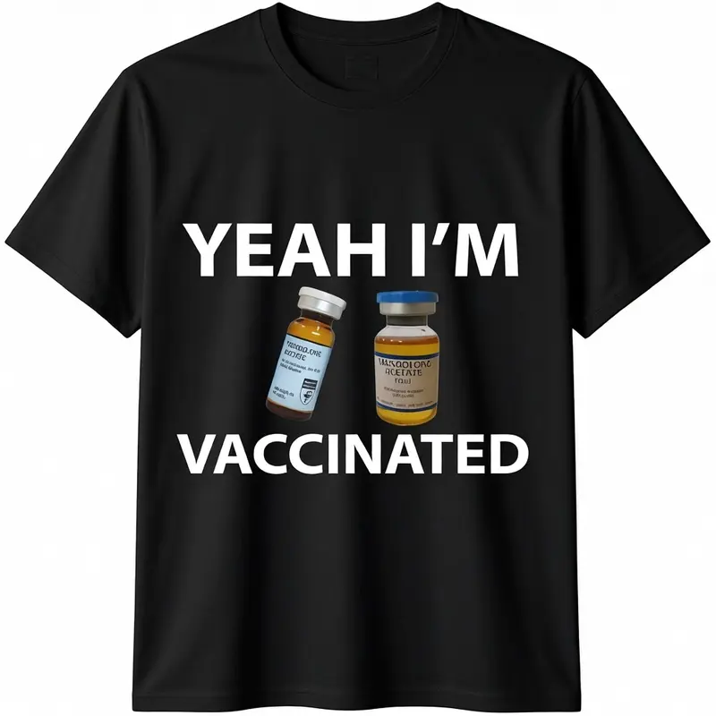 100% Cotton Bodybuilding Vaccinated Trenbolone Funny Tren Lover Gym Jim T-Shirt