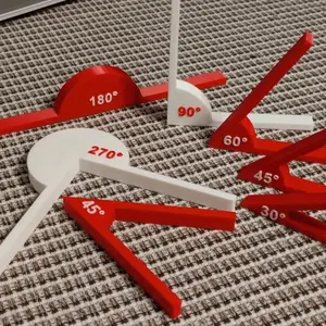 1 set of teaching protractors, mathematical tools, geometric angle display tools, mathematics teaching aids, learning tools, angle cognition tools, textured surfaces