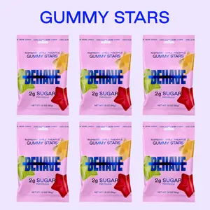 Low-Sugar Gummy Candy Stars (6-Pack) - Raspberry, Pineapple, & Apple Sweet Fruit Flavors - Low Net Carb, Low Calorie, High Fiber - Keto & Diabetic Friendly - Natural Flavoring