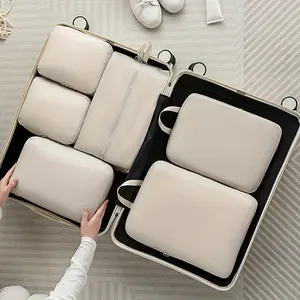 6-Piece Compression Cube Set, Durable Polyester Material, Lightweight Travel Organizer, Ideal for Luggage & Clothing Organization, Lightweight Packing Cubes
