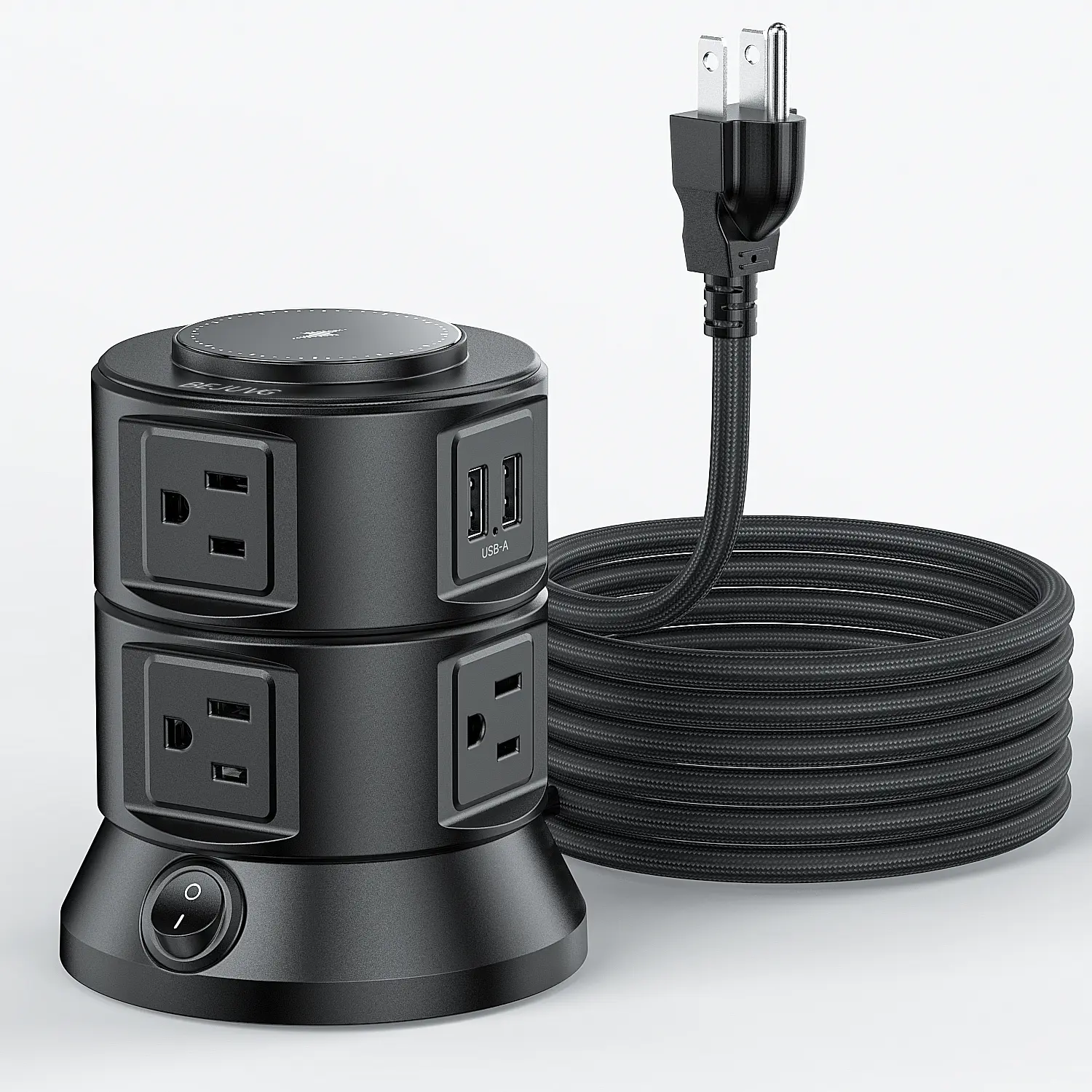 BEJUVG Surge Safe Power Strip with Switch - Wall Outlet Extender, 6 AC Outlets, 4 USB Ports, Type-C Wired Charging, Wireless Phone Charging, Indoor Home Improvement Electrical Accessories for Home & Office