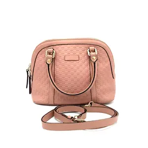 Pre-owned GUCCI Leather Handbag Microguccissima Dome Soft Fuchsia Mini#4178