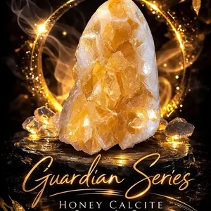 Guardian Series Honey Calcite Crystal Cave Cluster UV Reactive Natural Matrix Base Collector Specimen for Altars & Energy Work