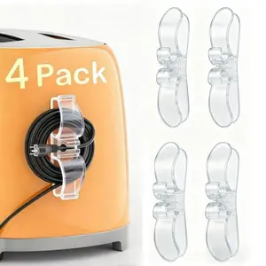 4 Pack Cord Organizer for Kitchen Appliances Upgraded Stick On Cord Holder Wire Wrapper Cord Keeper for Mixer Blender Coffee Maker Air Fryer Toaster and Cooker