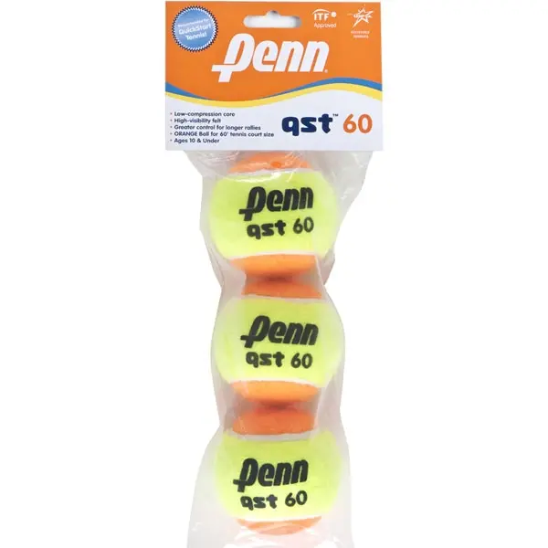 Penn QST 60 Orange Training Tennis Balls - Bag (3 Balls)