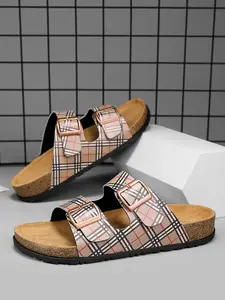 Unisex Fashionable Checkerboard Pattern Slippers, Buckle Sandals, Slide Sandal, Casual Comfortable Platform Sandals for Beach, Adjustable Straps & Anti-slip Comfort for All-day Wear, Walking Shoes