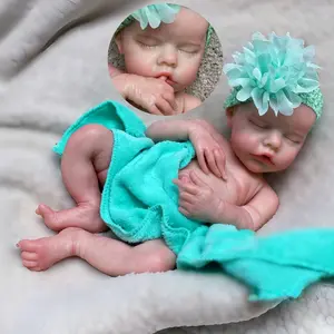 17 Inch Open Mouth Silicone Girl Reborn Dolls 3D Painting with Visible Veins Full Body Soft Solid Silicone Reborn Dolls For Family Gift