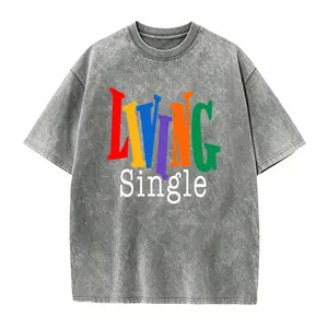 Living Single Graphic Cotton T-Shirt - Bright Colored Lettering