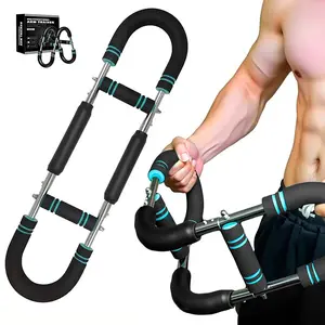 Detachable 2-Spring Twister Arm Trainer Black Edition, 60-100lb Adjustable Power Twister Bar, Home & Gym Dual-Use Training Device, Portable Home Gym Exerciser