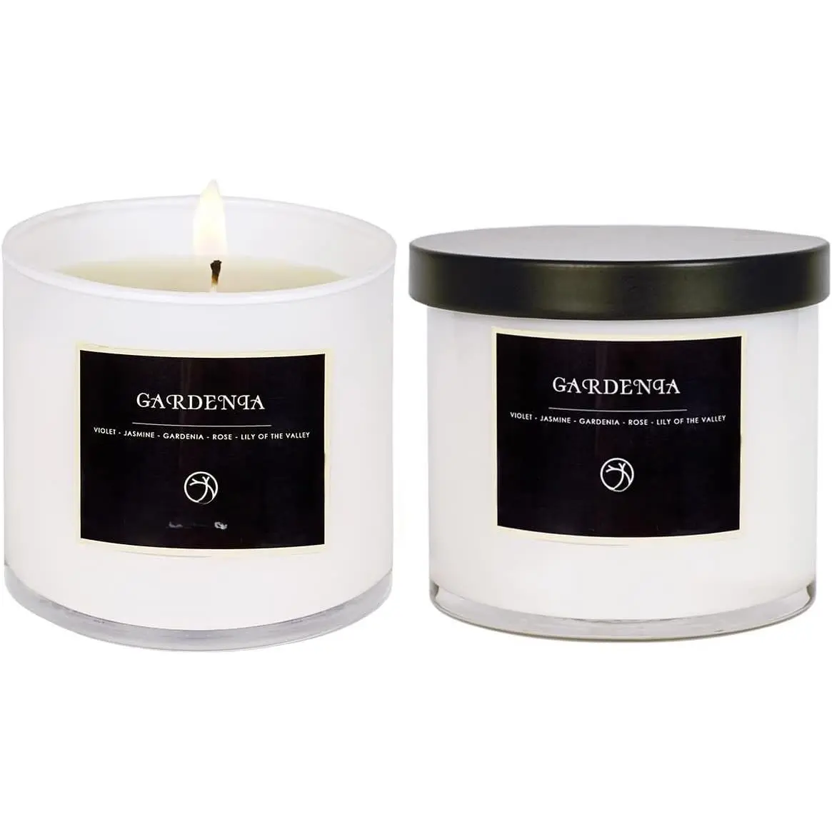 Gardenia Scented Candles - Highly Scented, 7.1oz|45 Hour Long , Gifts for Women,   Soy,  Decor, White Glass Jar With  Box 2 Pack