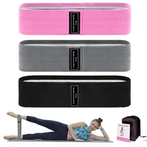 Hip Resistance Bands Set of 3 Loop Bands for Workout Anti-Slip Fabric Target Legs Glutes Core Strength Includes Workout Guide & Carry Bag